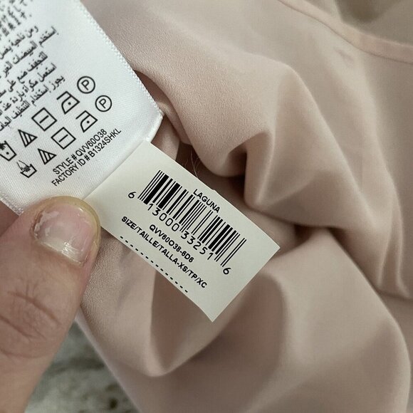 BCBGMAXAZRIA Laguna Shift Dress Sz XS Cold Shoulder Faux Suede Bare Pink Keyhole - Picture 9 of 12